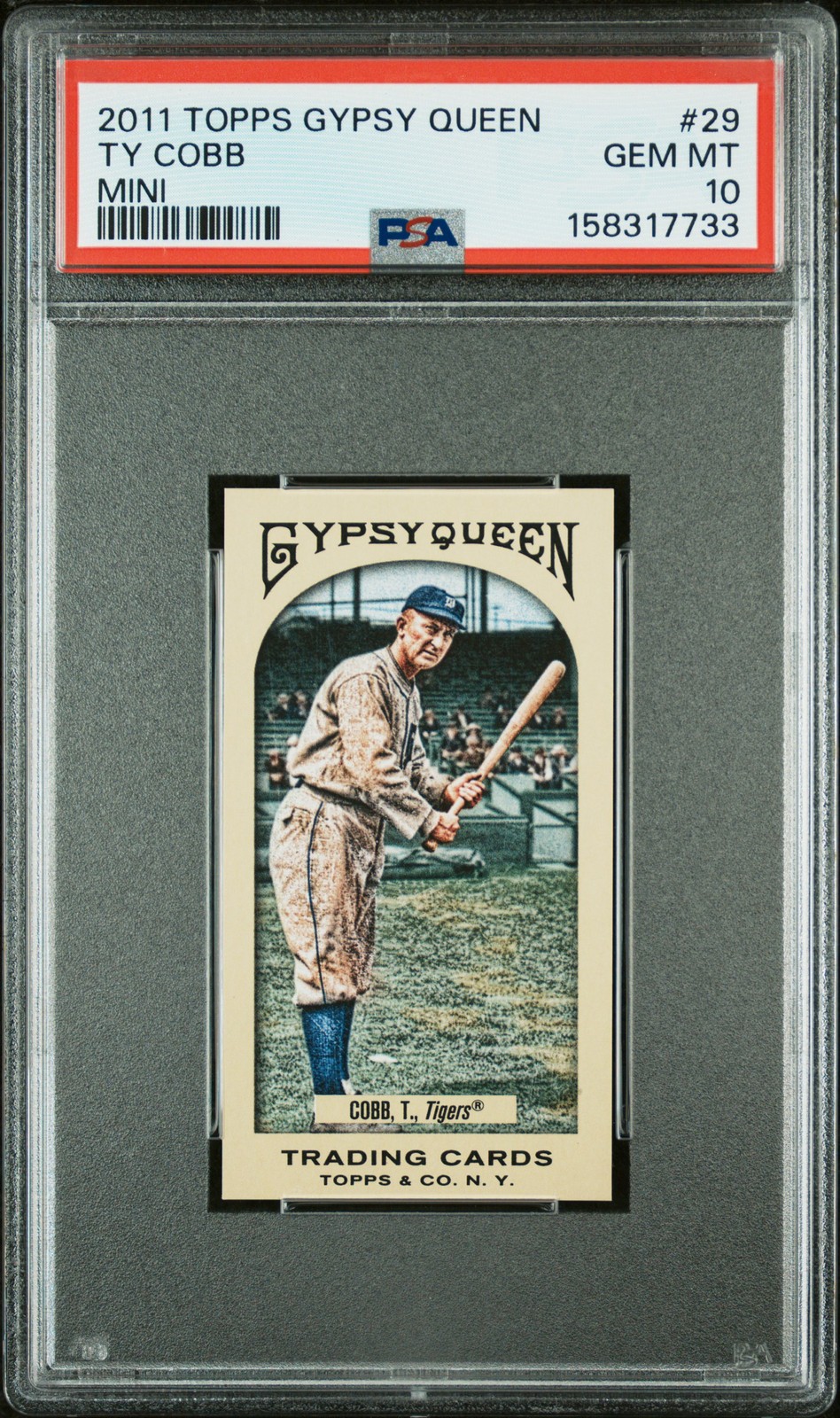2011 Topps Gypsy Queen #29 Ty Cobb Mini PSA 10 view 1
