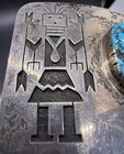 Rare Award Winning Hopi Bobby Tewa Sterling & Turquoise Yei Kachina Belt Buckle — photo 5
