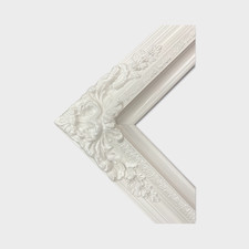 22 x 28 In Stock- Traditional compo XL ornate corners wood frame, PURE WHITE