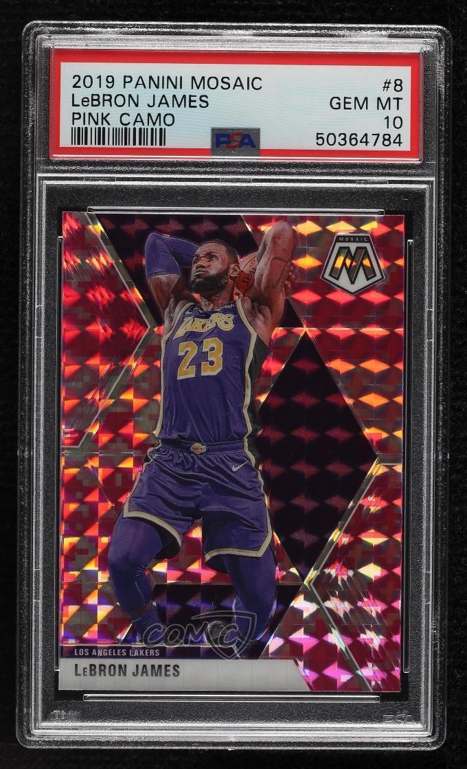 2019-20 Panini Mosaic Pink Camo Prizm LeBron James #8 04uh