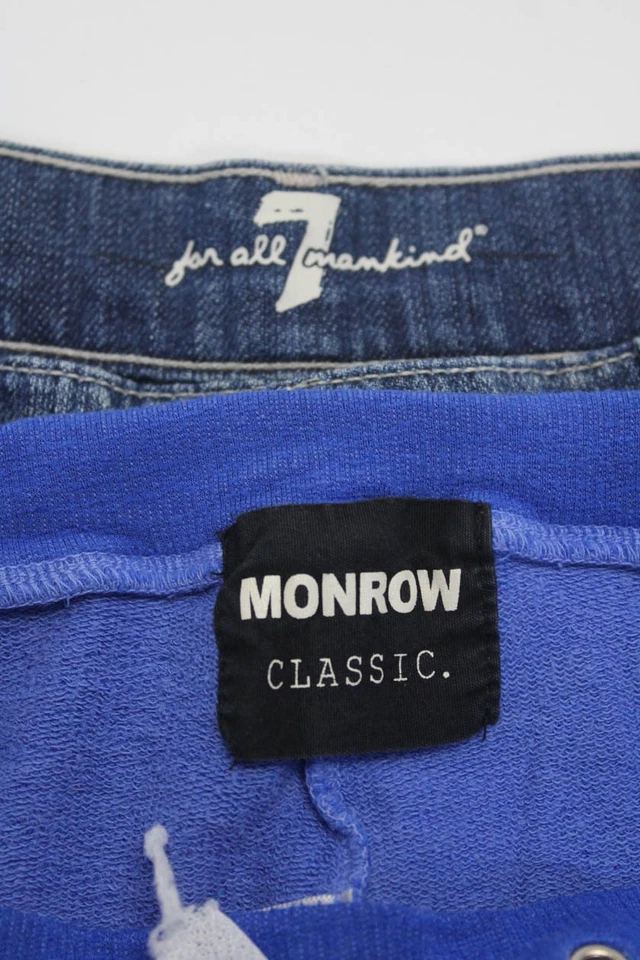7 For All Mankind Monrow Mujer Jean Pantalones Cortos Sudadera Azul Talla 28 XS Lote 2 Foto 3 de 3
