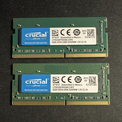 Crucial 16GB Kit (2x8GB) DDR4-2666 SO-DIMM 260-Pin CL19 1.2V CT8G4SFR42A8.C4FE