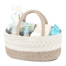 Maliton Diaper Caddy Organizer for Baby Cotton Rope Baby Gift Basket, Portable