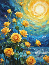 Paint by Numbers for Adults Beginners,Yellow Rose Adult Paint by Number Kits on