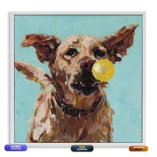 Stupell Industries Playful Dog Ball Animal 12 X 12 Inch Framed Gicle Print