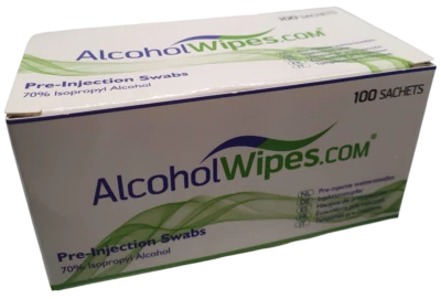 Pre Injection Swabs 70% IPA Alcohol Wipes Skin Cleaning, Tattoo, Nails
