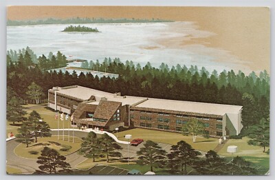 MN Grand Portage, Radisson Inn Aerial View, Artist Rendering, Chrome Posted 1979