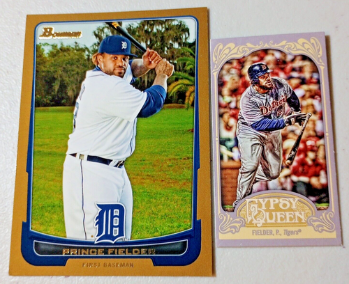 2012 Topps Gypsy Queen Mini Gypsy Queen Back & 2012 Bowman Gold Prince Fielder