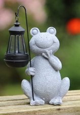 Garden Ornament Frog Solar Light Ornament Decor  Home Lantern Stone Effect