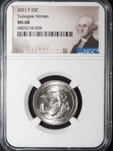 2021-P Tuskegee Airmen Graded NGC MS68 America the Beautiful Quarter #034