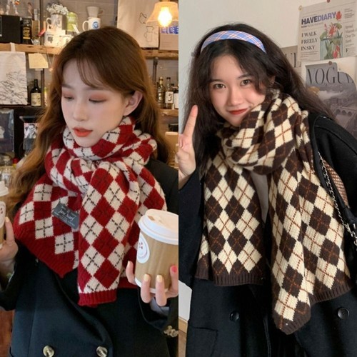 Inverno Sciarpa a quadri Caldo Scialli ispessiti Sciarpe in cashmere Donne