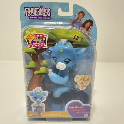 #ad FINGERLINGS BABY GIRAFFE LIL G Blue Interactive 40 Sounds $26.99