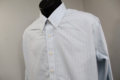Brooks Brothers Regent Dress Shirt Stretch Non-Iron Long Sleeve Mens 17.5-34 XL
