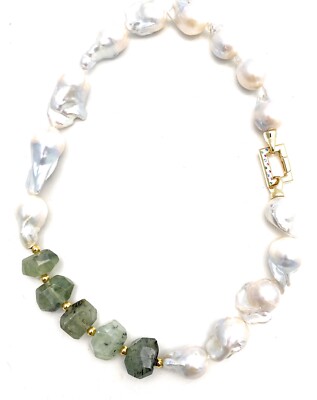 Halsband Perlen Barock-Stil Prenit Sterling Silber Zirkone Bunt