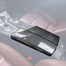 Carbon Fiber Pattern Central Armrest Box Cover Trim For BMW 5 Series F10 2011-16