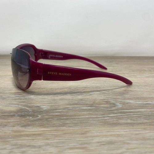 Vintage Steve Madden Sonnenbrille Y2K Strass Pink S1133 Curved Wrap - Bild 3 von 14