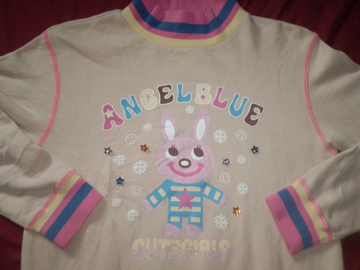 VTG y2k 2000s Angel Blue Japan cute kawaii sweatshirt