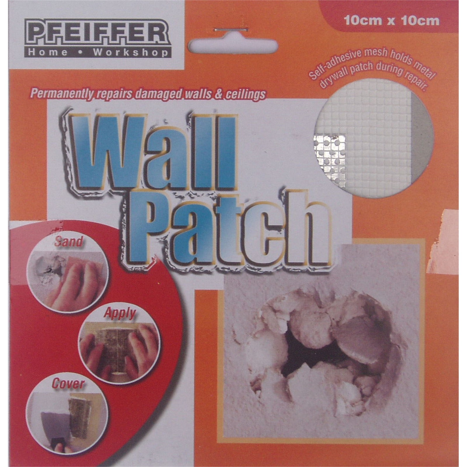 2x Pfeiffer PLASTER REPAIR WALL PATCH Adhesive Fibreglass Mesh 10cm Or