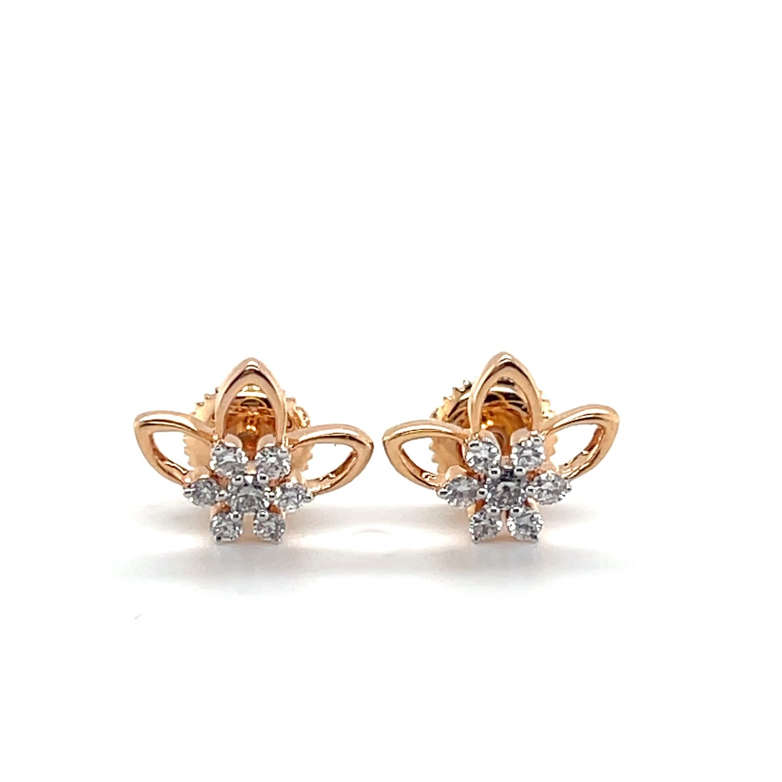 Pendientes de oro amarillo diamantes cultivados en laboratorio de 14 quilates de 0,240 quilates para mujeres y niñas.