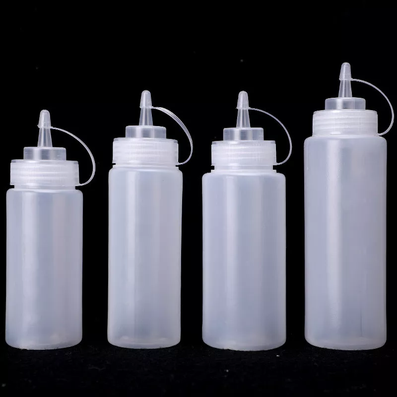2/1X Plastic Clear Squeeze Squeezy Sauce Bottle Dispenser Bottles kitchen  Tools
