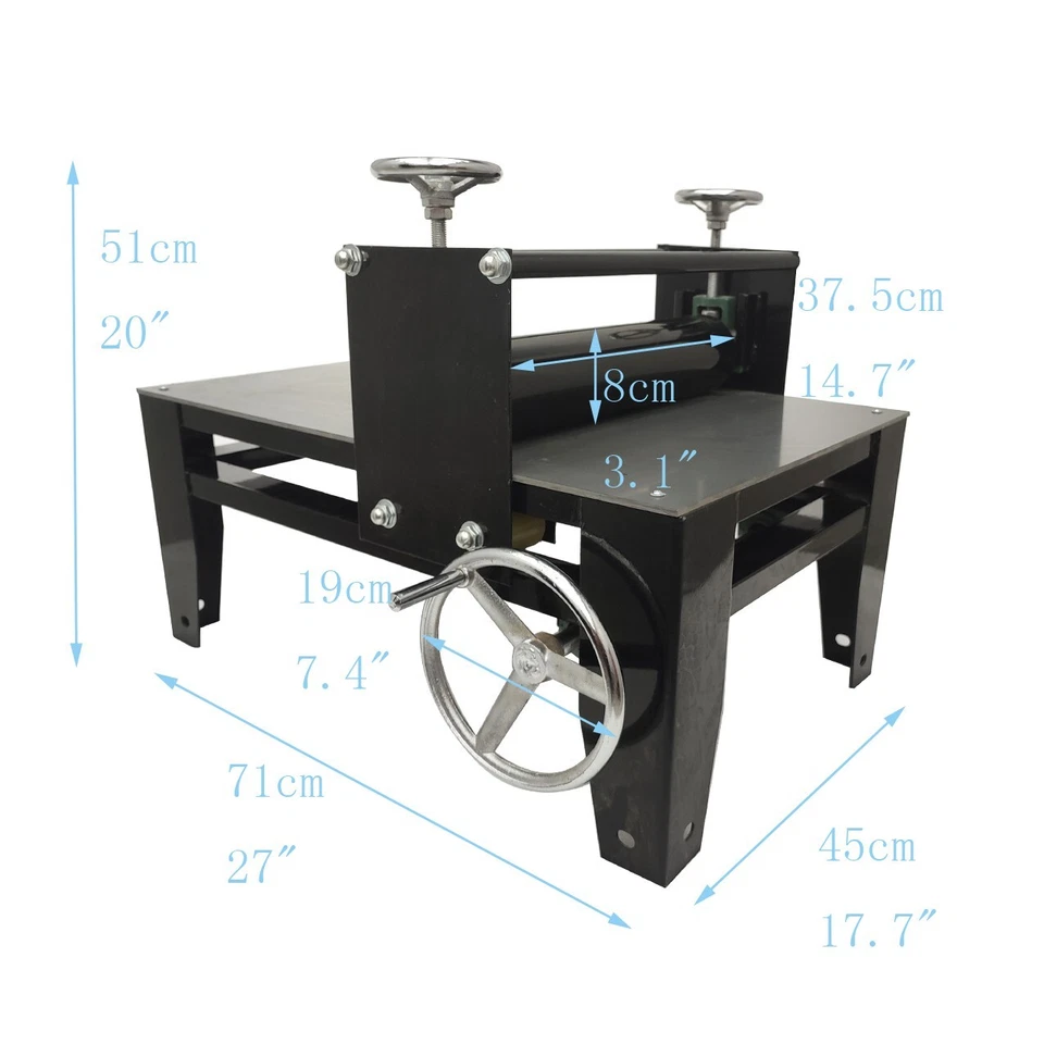 Máquina de prensa manual de placa de cerámica rodillo de impresión de arcilla de eje único 27" x 17,7" Foto 2 de 4