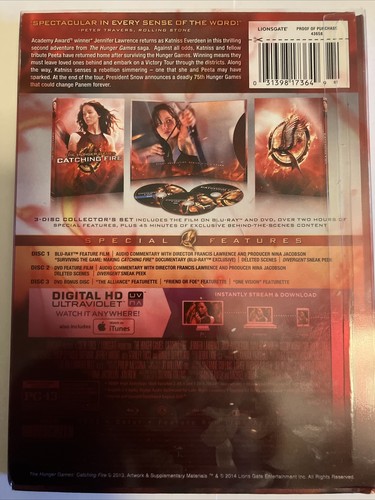 Hunger Games Catching Fire (Blu-ray/DVD/Digital, 3-Disc, Target Exclusive) NEW - Picture 7 of 7