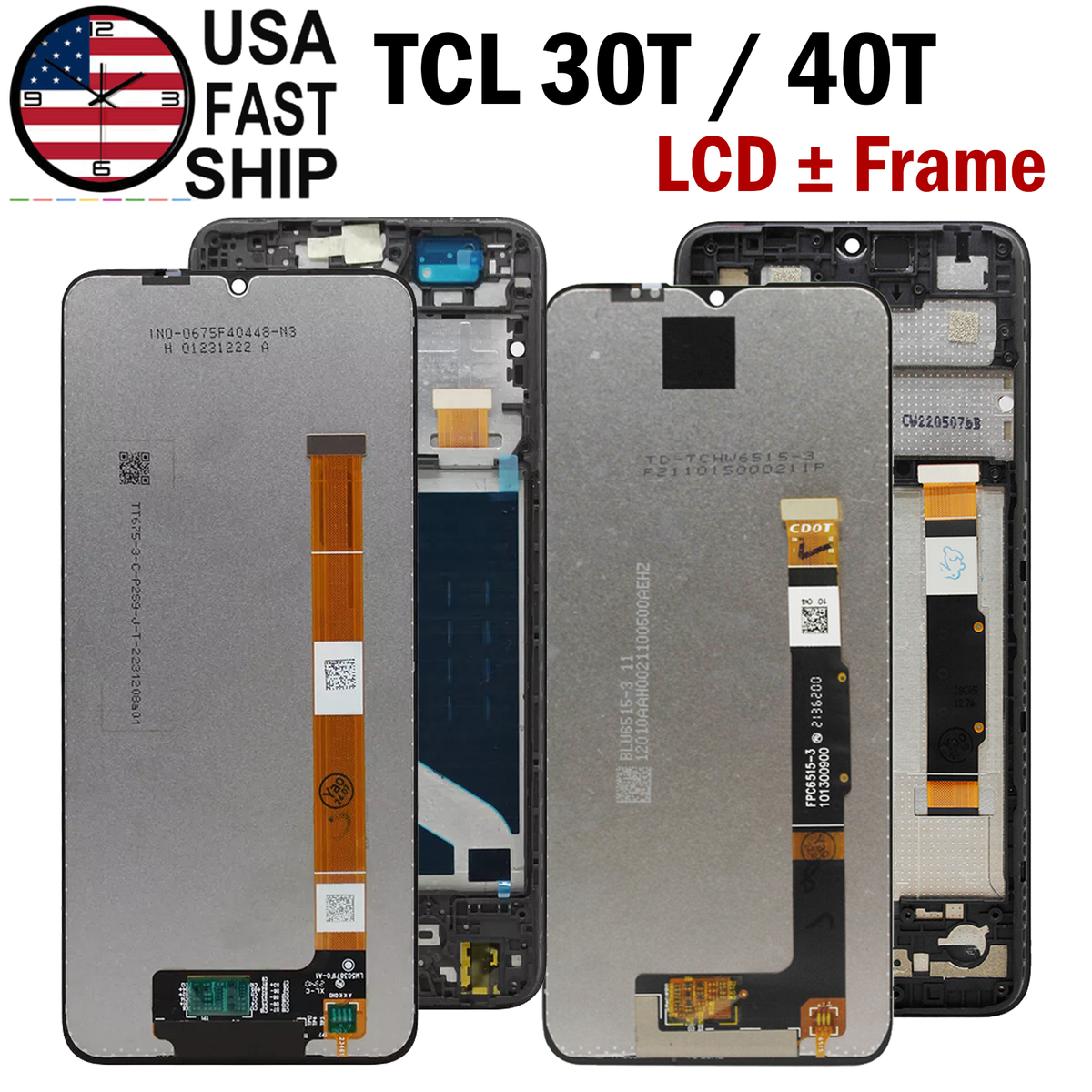 OEM Digitizer LCD Display Touch Screen ± Frame For TCL 30T T603DL