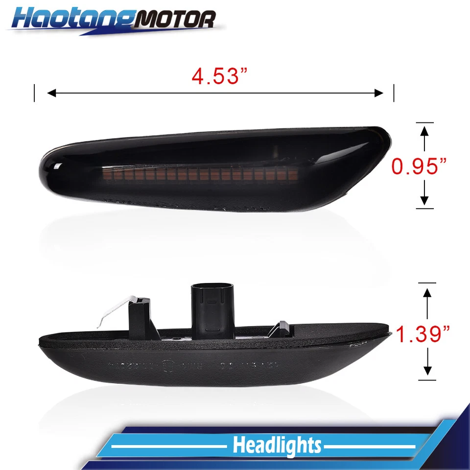 Apto para BMW 325i 328i LED ahumado luz de señalización lateral lámpara de señal de giro secuencial Foto 2 de 4