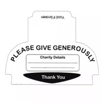 Security Seals/Labels For SQUARE Type Hand Held Charity Money Collection Boxes 