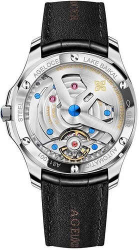 AGELOCER Luxus Lederband Wasserdicht Geschenk Herren Automatik Mechanische Uhr - Bild 28 von 52