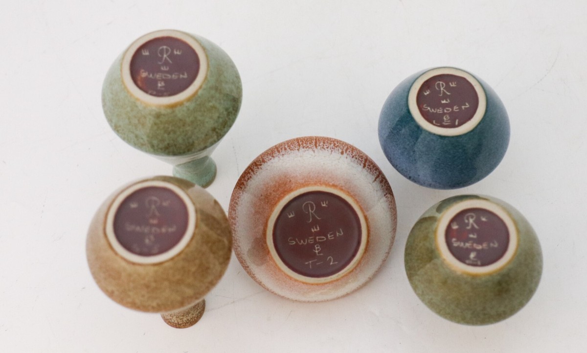5 Miniature Vases - Bertil Lundgren - Rörstrand - Mid