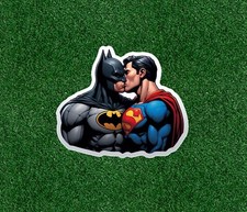 Batman Kissing Superman 100 Waterproof Vinyl Sticker Decal - Several Sizes