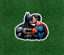 Batman kissing Superman 100% waterproof vinyl sticker decal - Several Sizes