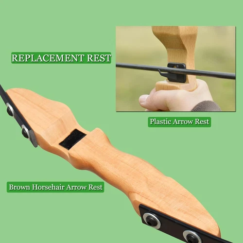 52'' Archery Recurve Bow 40LBS Hunting Arrows Set Wooden Bow for Adults Beginner - Picture 7 of 16