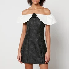 Sister Jane L Encore Dress 80s Bardot Cocktail Party Rosette Diana Revenge...