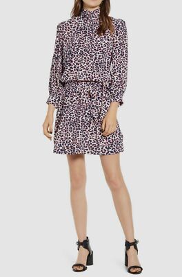 $790 Zadig & Voltaire Women's Blue Pink Rivali Long-Sleeve Mini Dress Size S