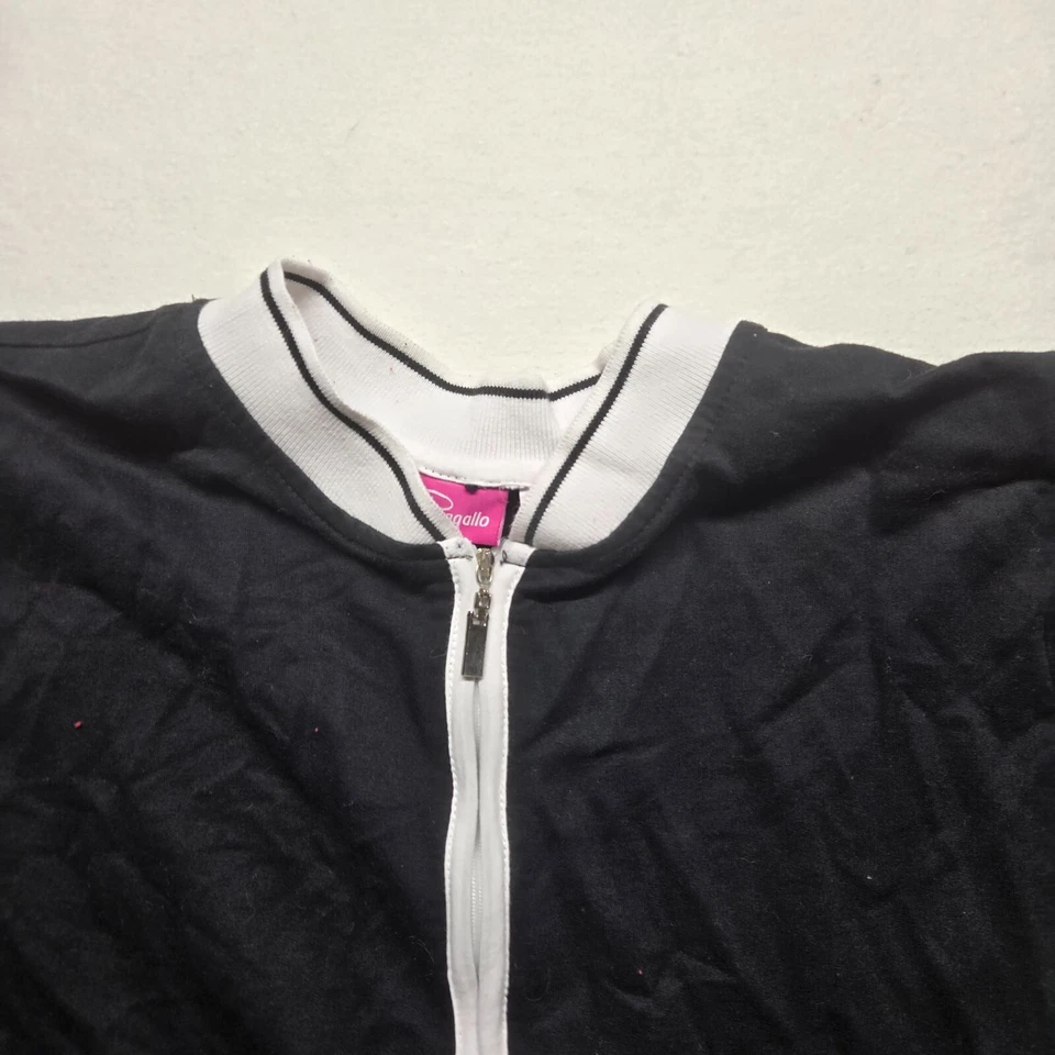 Jaqueta Cappagallo Preta Manga Longa Zíper Completo Suéter Adulto Feminino G Grande - Imagem 2 de 4