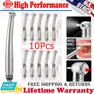 10Pcs 3 Water Spary Dental High Speed Handpiece Push Turbine 4H for NSK Pana Max
