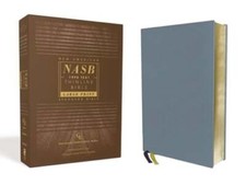 Nasb, Thinline Bible, Large Print, Genuine Leather, Buffalo, Blue, Red Letter