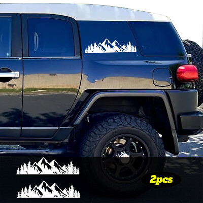 For TOYOTA FJ CRUISER Car Side Stickers Tree Mountain Graphics