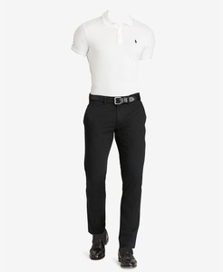 black polo and pants