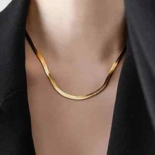 16-24inch silver 18K Gold 4MM chain Necklace for Women Luxury choker Clavicle