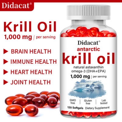 Antarktisches Krillöl 1000 Mg   Unterstützt Die Gesundheit Von Gelenken Und Herz