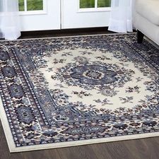Persien WHITE AREA RUG 4 X 6 SMALL ORIENTAL CARPET 69 - ACTUAL 3' 7" x 5' 3"