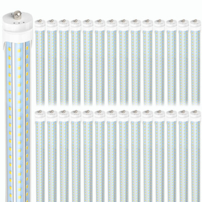 8FT LED Bulbs T8 T10 T12 LED Tube Shop Lights 120W Single Pin Fa8 6000K 25 Pack