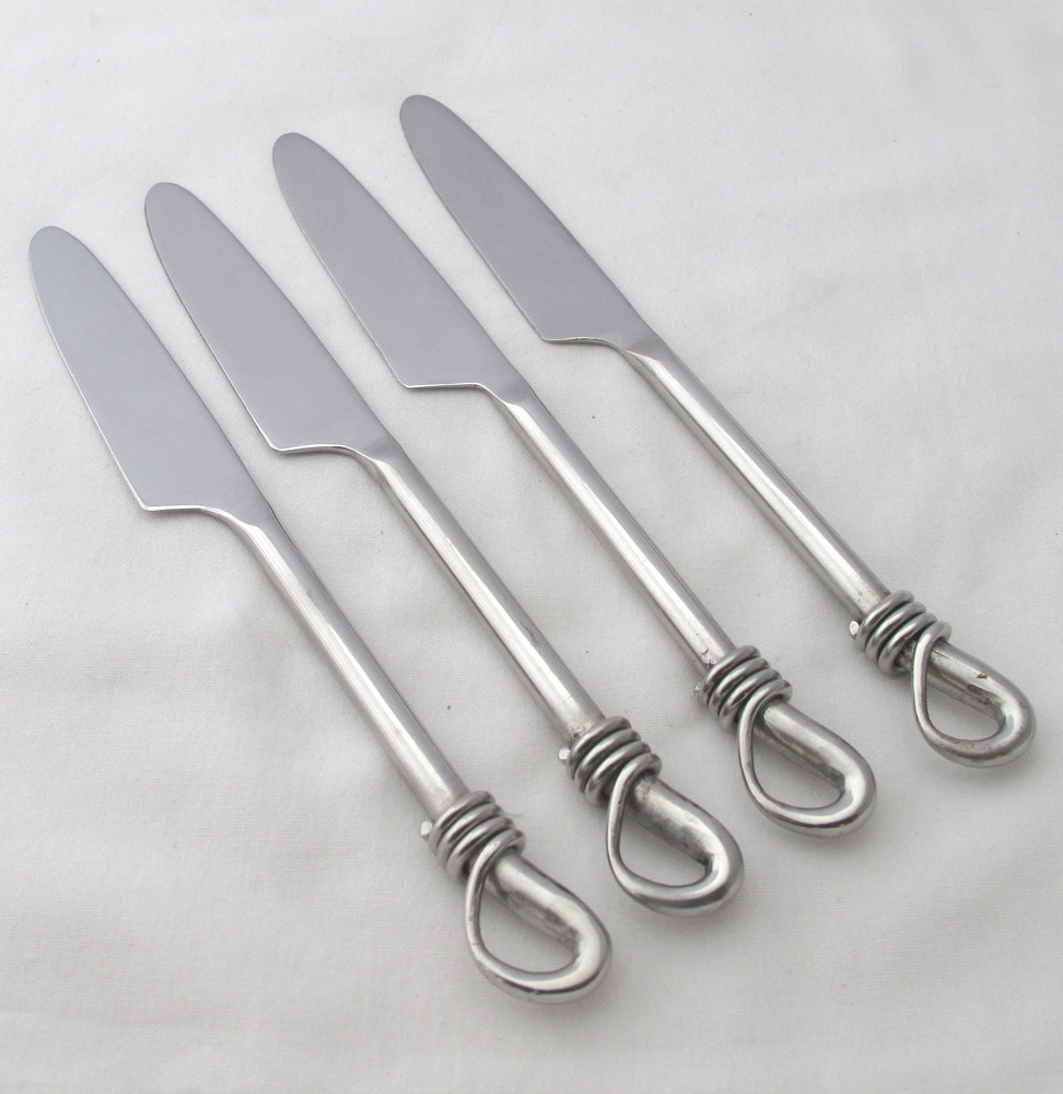 Gourmet Settings Twist Dinner Knives Stainless Steel Set of Four New