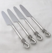 Gourmet Settings Twist Dinner Knives Stainless Steel Set of Four New