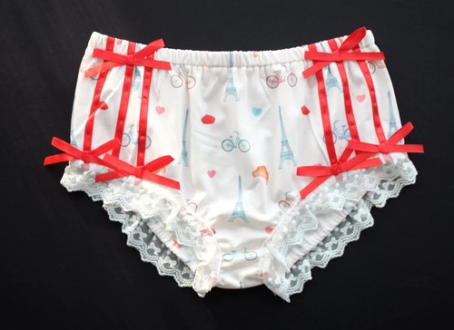 BNWT Paris Je T'Aime Panties Knickers Size 12 14 Pink red Sweet Lolita Kawaii - Picture 3 of 5