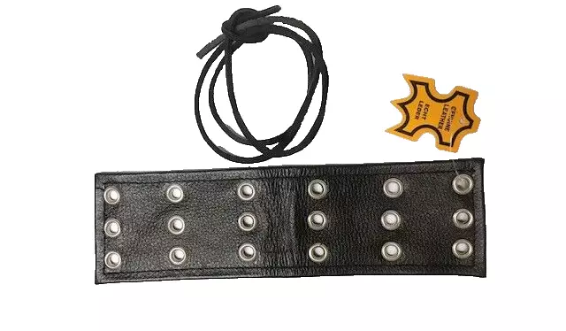 Genuine Leather Motorcycle Chaps Extender With Laces New Black Color 9