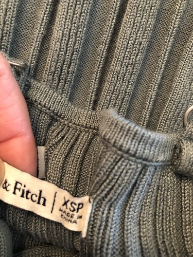 Abercrombie & Fitch Strick-Minikleid gerippt XSP schiefergrau A-Linie verstellbarer Träger - Bild 5 von 6